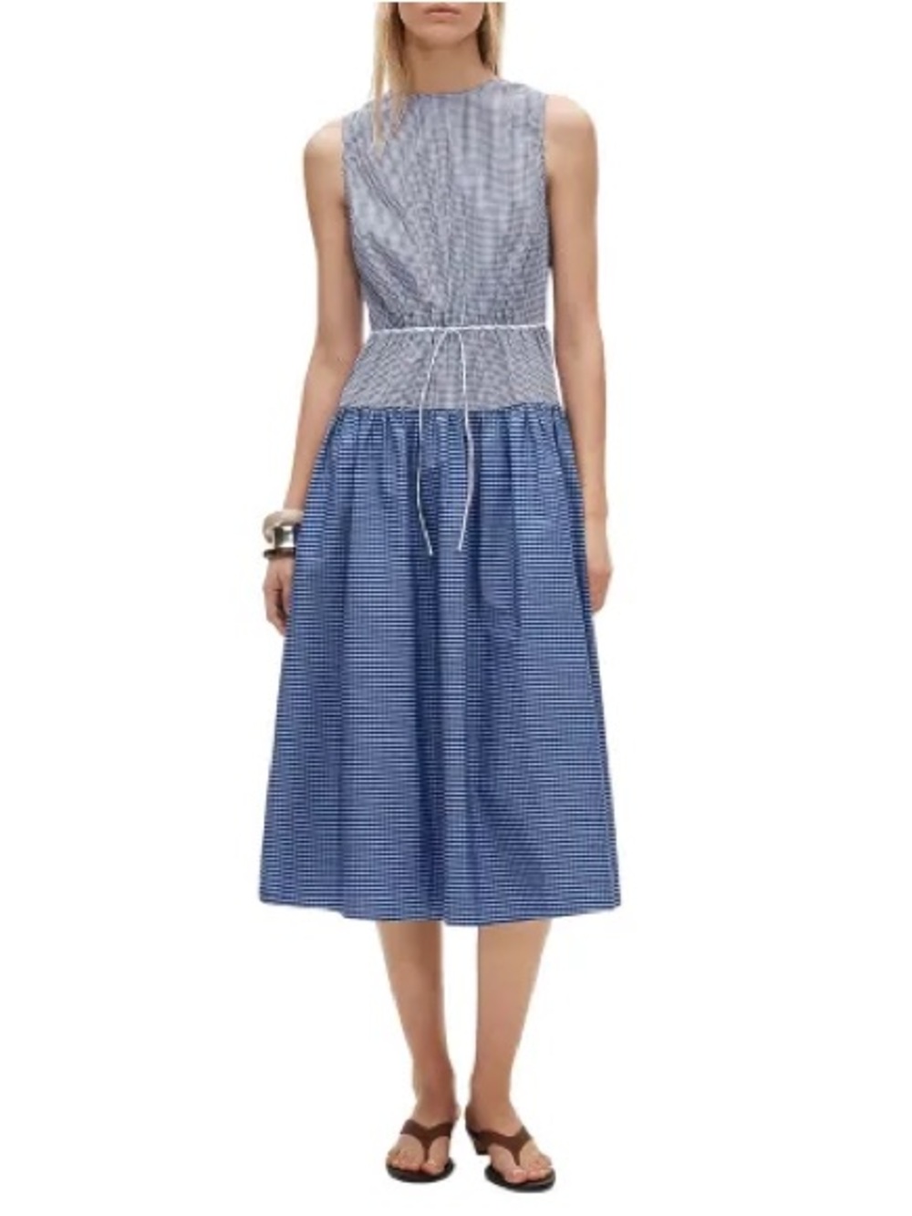 J.Crew Open-Back Mixed Gingham Midi Dress Size 8 NWT - Picture 2 of 14